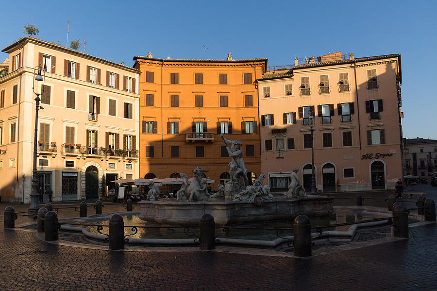 Romes Fabulous Fountains - Fountain of Neptune Piazza Navona Rome Italy Photograph by Georgia Mizuleva