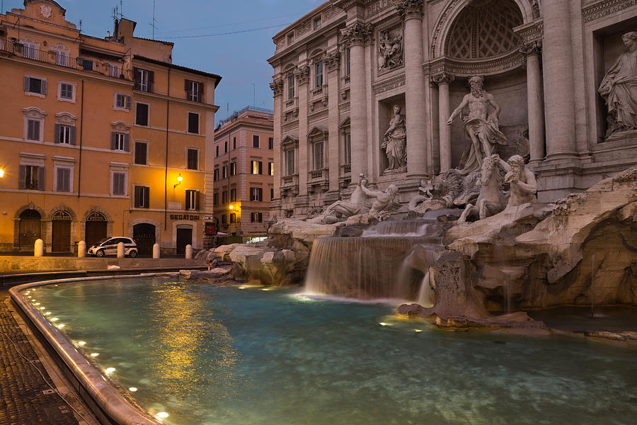 Romes Fabulous Fountains - Trevi Fountain at Dawn Photograph by Georgia Mizuleva