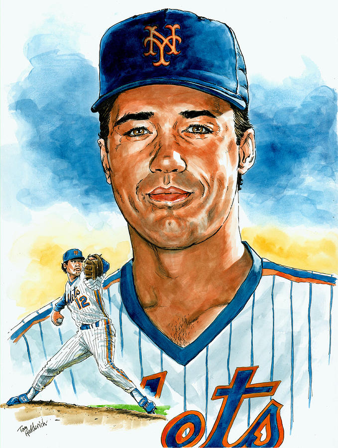 Baseball Painting - Ron Darling by Tom Hedderich
