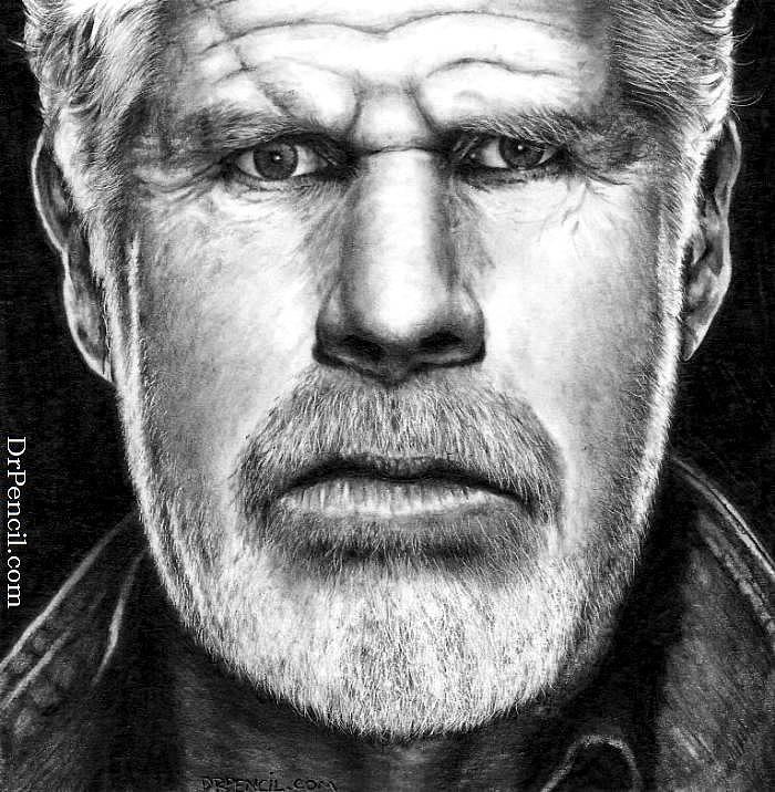 Ron Perlman As Clay Morrow Drawing by Rick Fortson