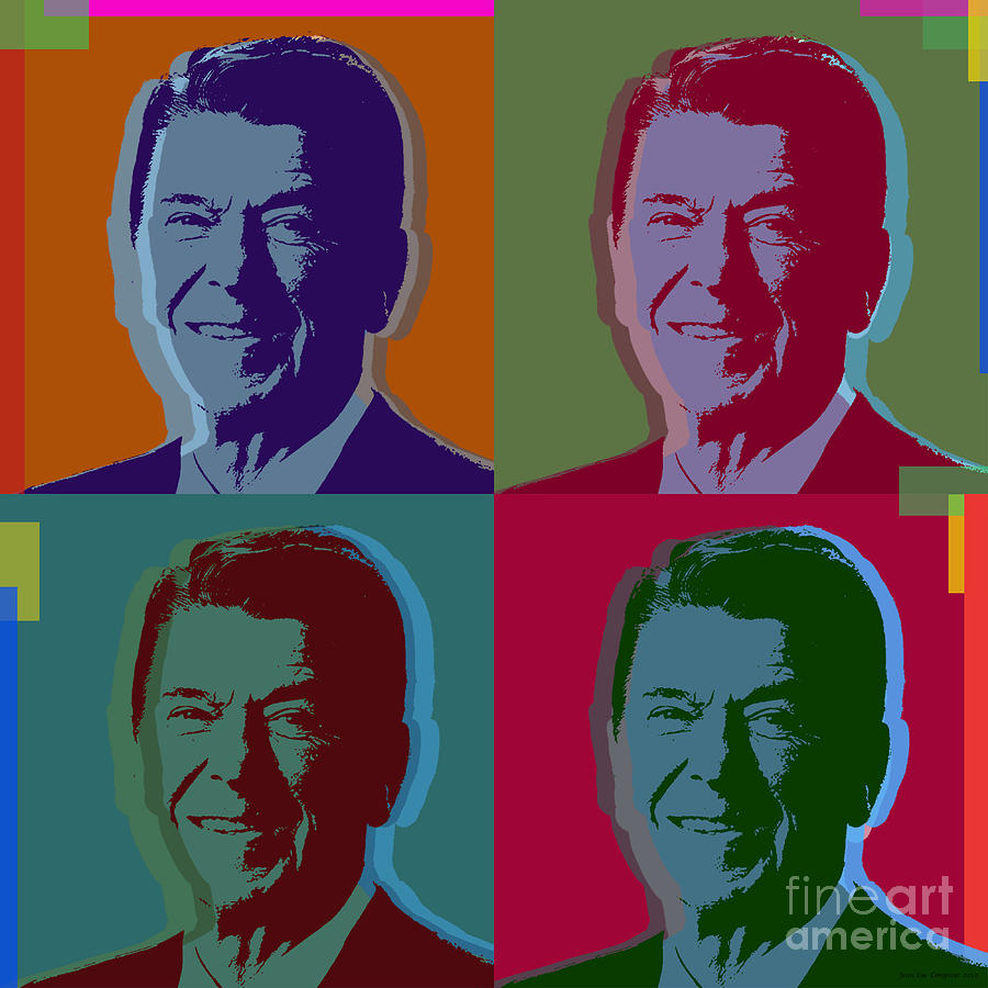 Ronald Reagan Digital Art - Ronald Reagan by Jean luc Comperat
