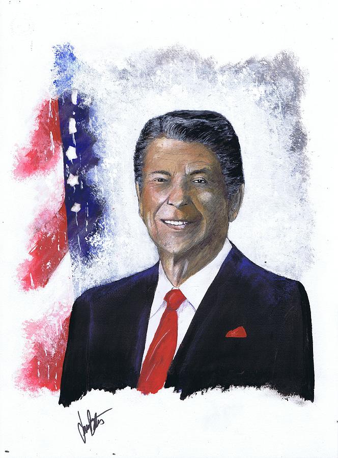 Ronald Reagan Painting - Ronald Reagan by Jerry Bates
