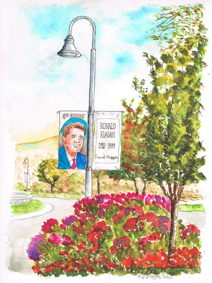 Ronald Reagan Library gardens - Semi Valley - California Painting by Carlos G Groppa