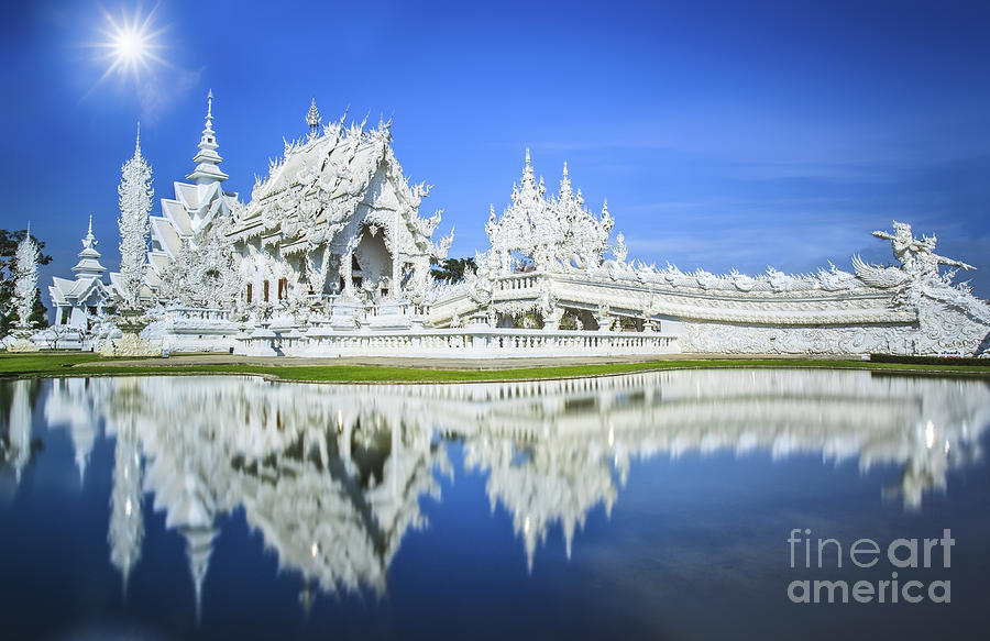 Rong Khun temple Photograph by Anek Suwannaphoom