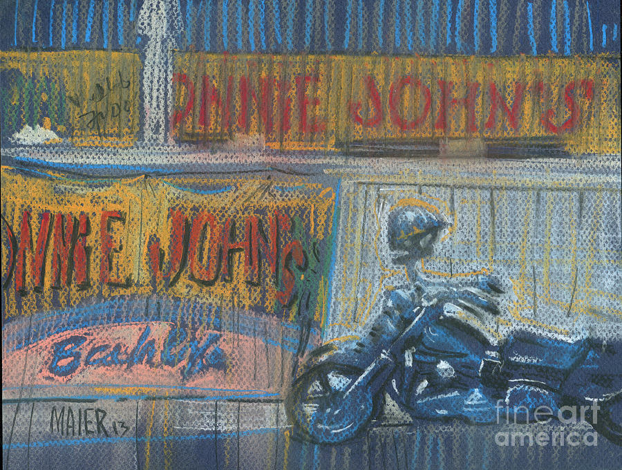 Motorcycle Painting - Ronnies Bike by Donald Maier