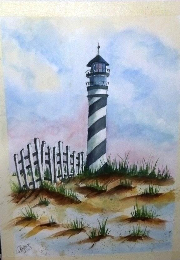 Rons Lighthouse Painting by Richard Benson