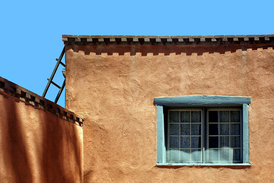 Architecture Photograph - Roof Corner with Ladder and Window by Nikolyn McDonald