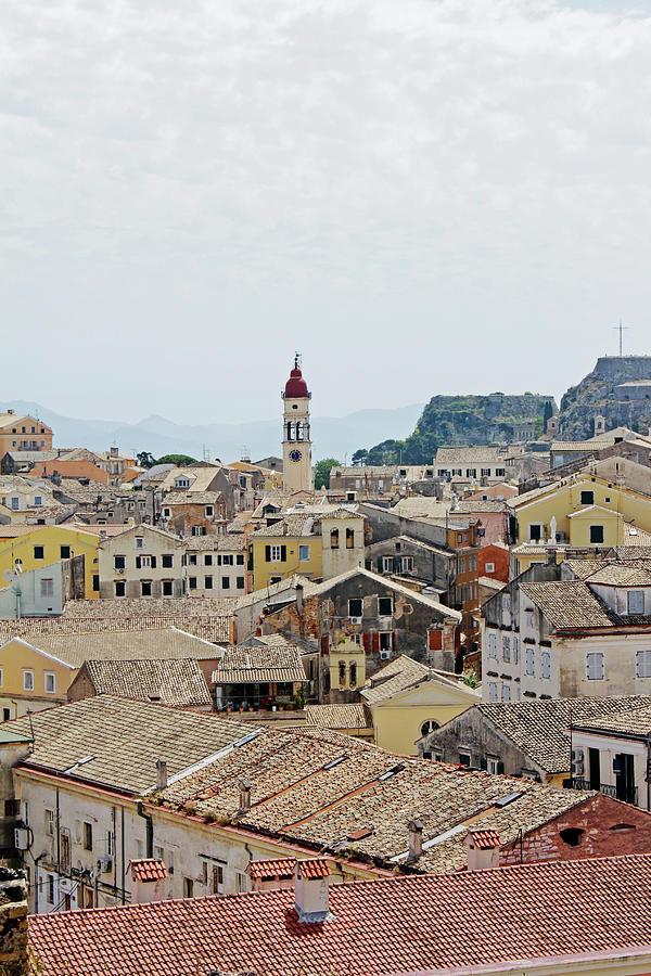 Roof Tops And Church ,corfu Photograph by David Gould