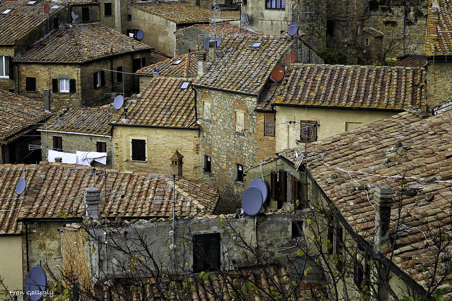 Roof tops of Volterra Photograph by Fran Gallogly