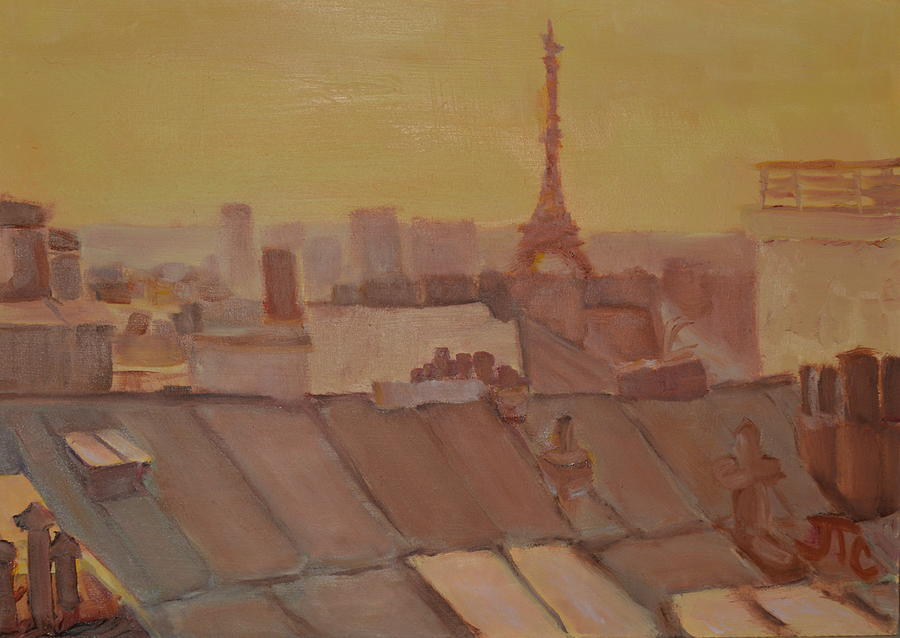 Roofs of Paris Painting by Julie Todd-Cundiff
