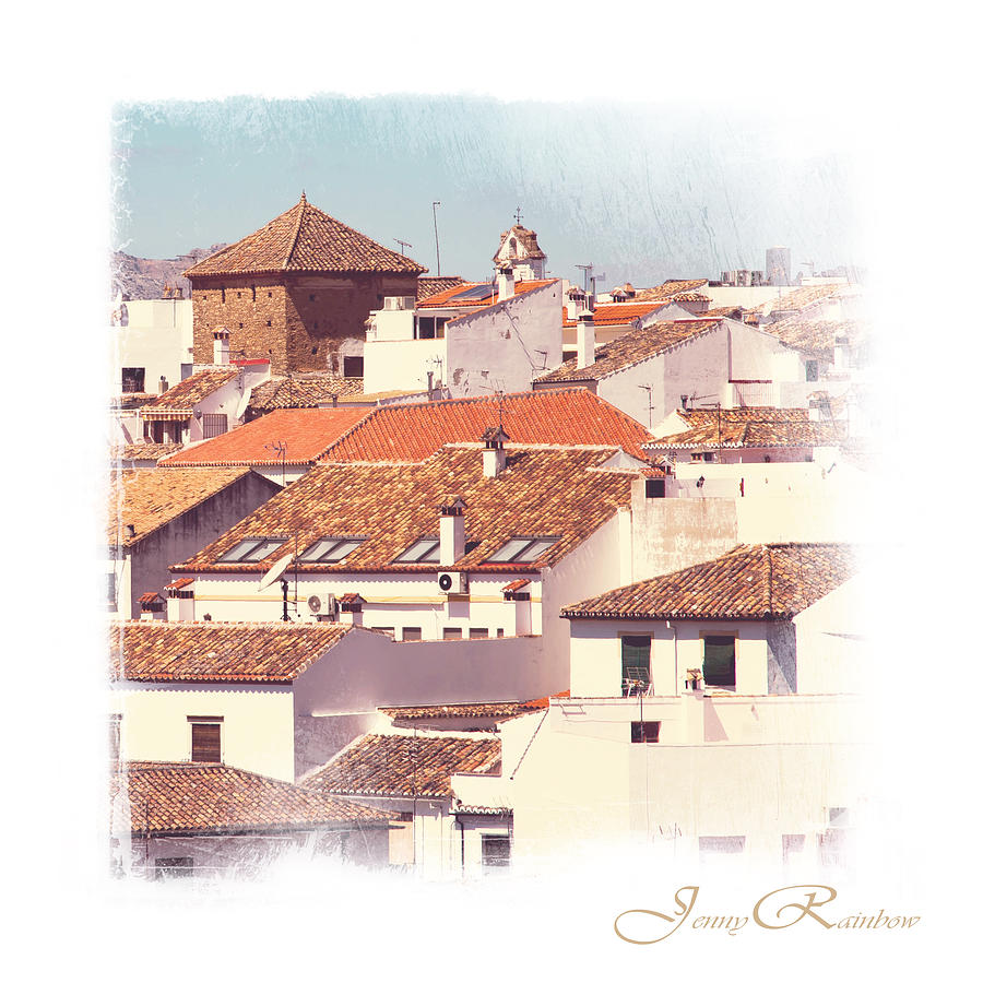Architecture Photograph - Roofs of Ronda. Mini-Ideas for Interior Design by Jenny Rainbow