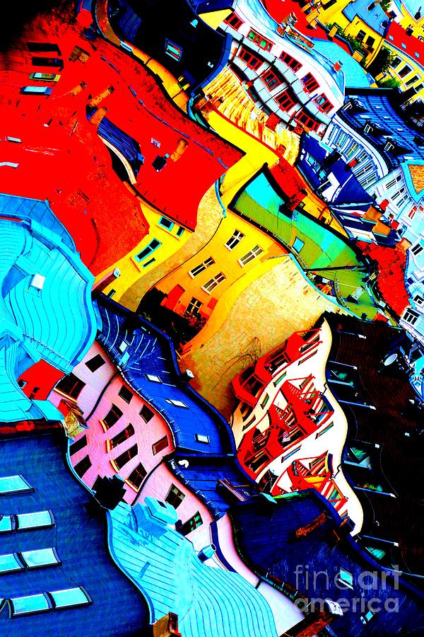 Rooftop Abstract - Bold Colors Photograph by Carol Groenen