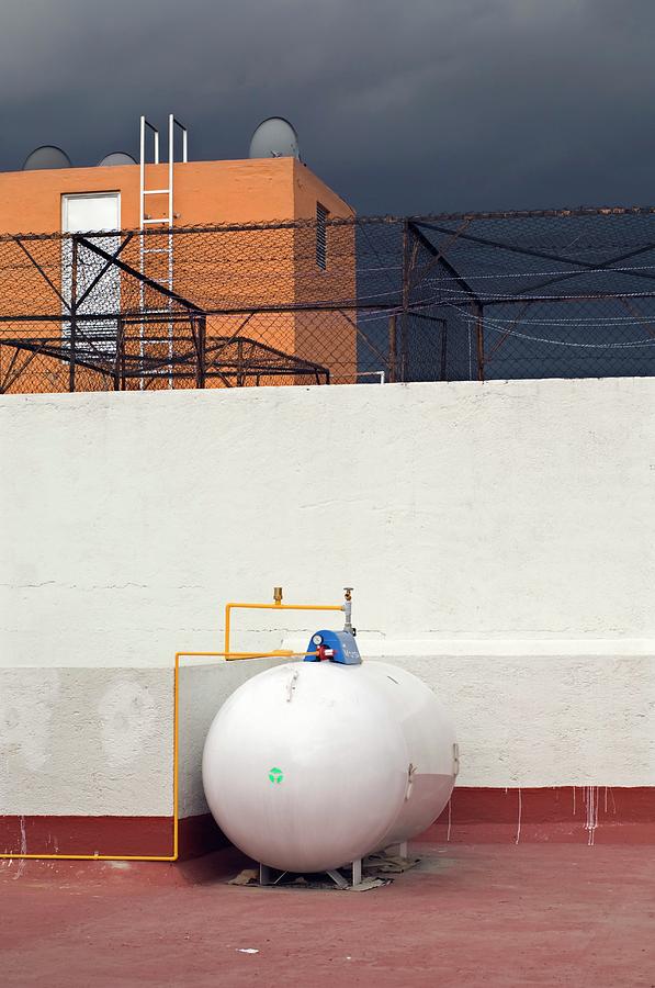 Rooftop Gas Tank Photograph by Daniel Sambraus/science Photo Library