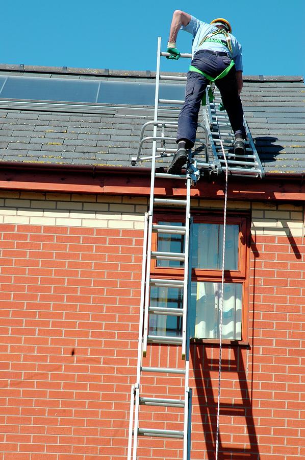 Rooftop Safety Harness Photograph by Crown Copyright/health & Safety Laboratory/science Photo Library