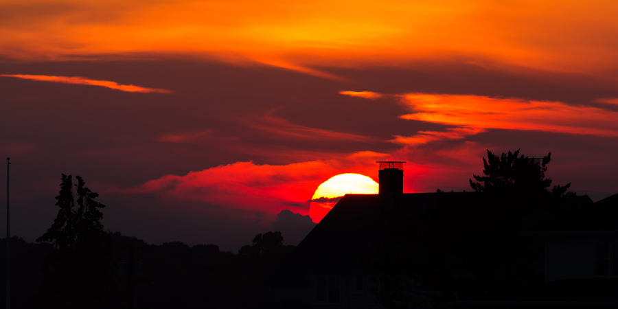 Rooftop Sunset Silhouette Photograph by Kirkodd Photography Of New England