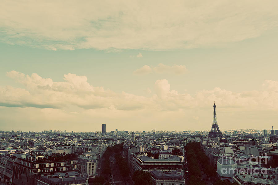Rooftop View On The Eiffel Tower In Paris France Photograph