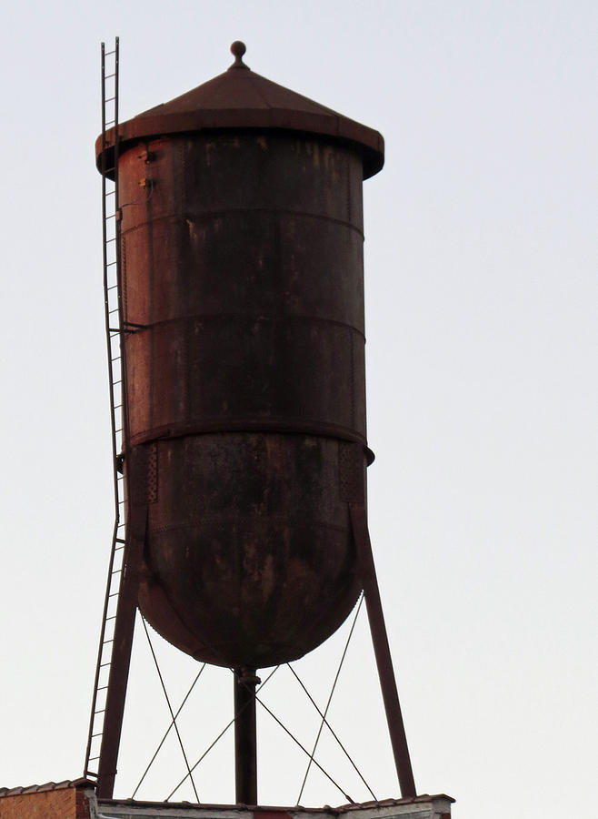 Antique Photograph - Rooftop Water Tower by Aaron Martens
