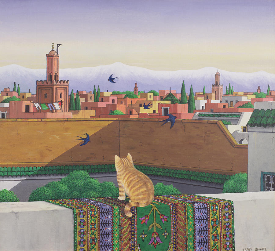 Rooftops In Marrakesh Painting by Larry Smart
