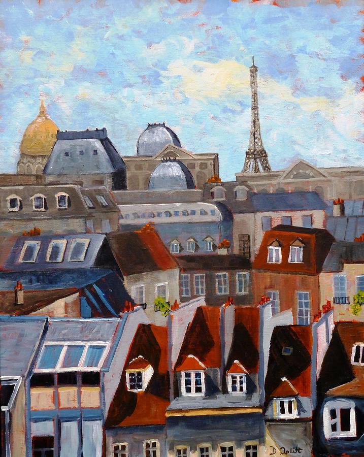 Rooftops of Paris Painting by Diane Arlitt