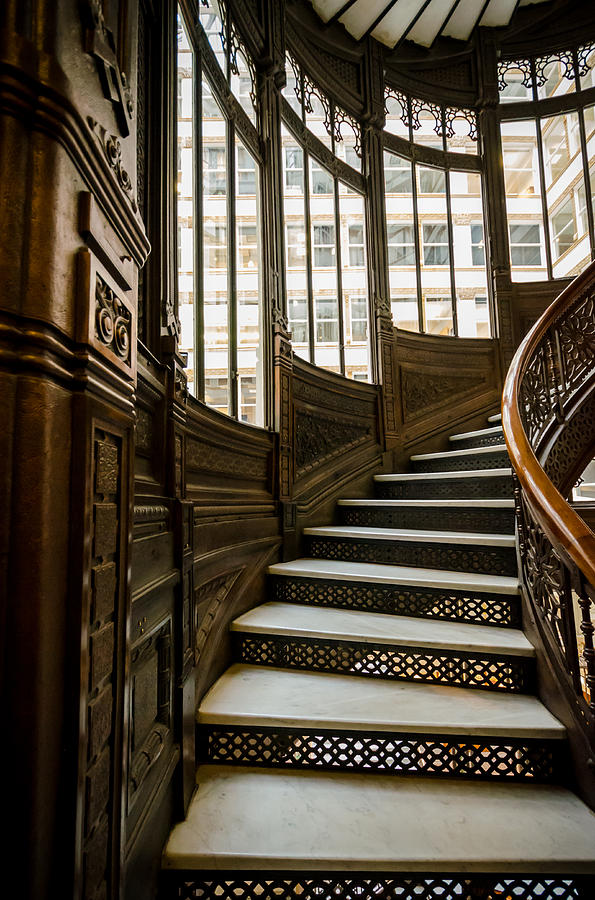 Chicago Photograph - Rookery Building Up the Oriel Staircase by Anthony Doudt