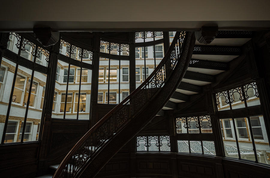 Rookery Building Winding Staircase and Windows Photograph by Anthony Doudt