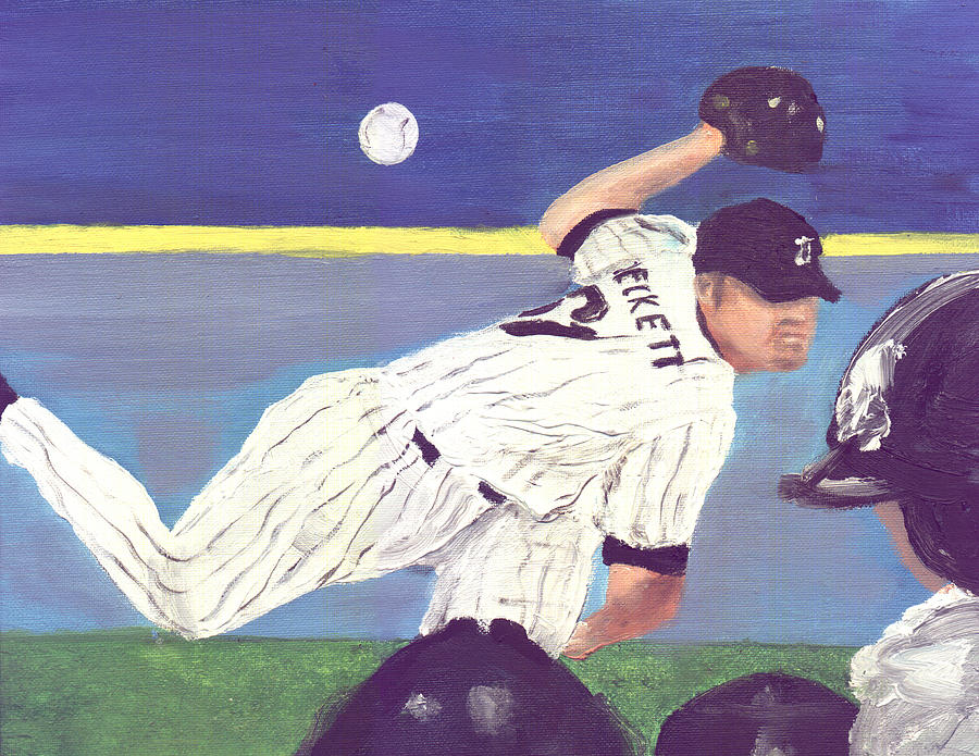 Baseball Painting - Rookie Beckett #61 by Jorge Delara