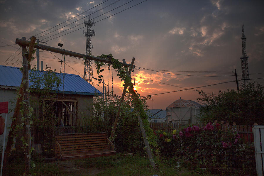 Sunset Photograph - Room wei Russian nationality townships by Lin Hai