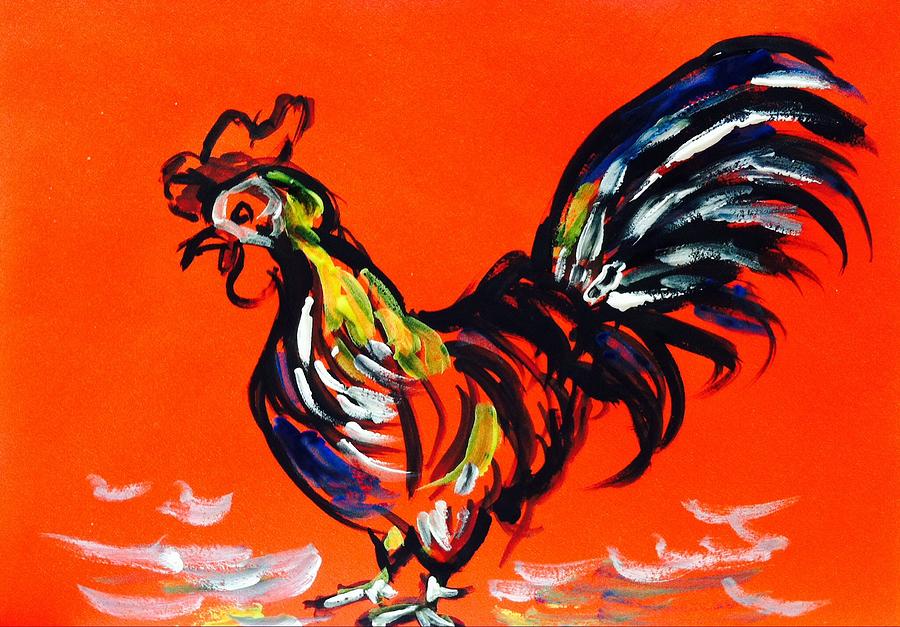 Rooster 3 Painting by Hae Kim