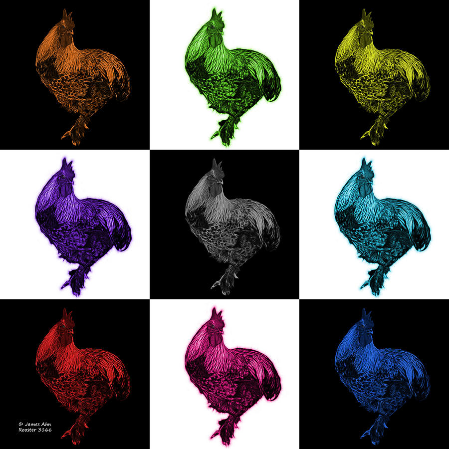 Rooster 3166 F M V1 Painting by James Ahn