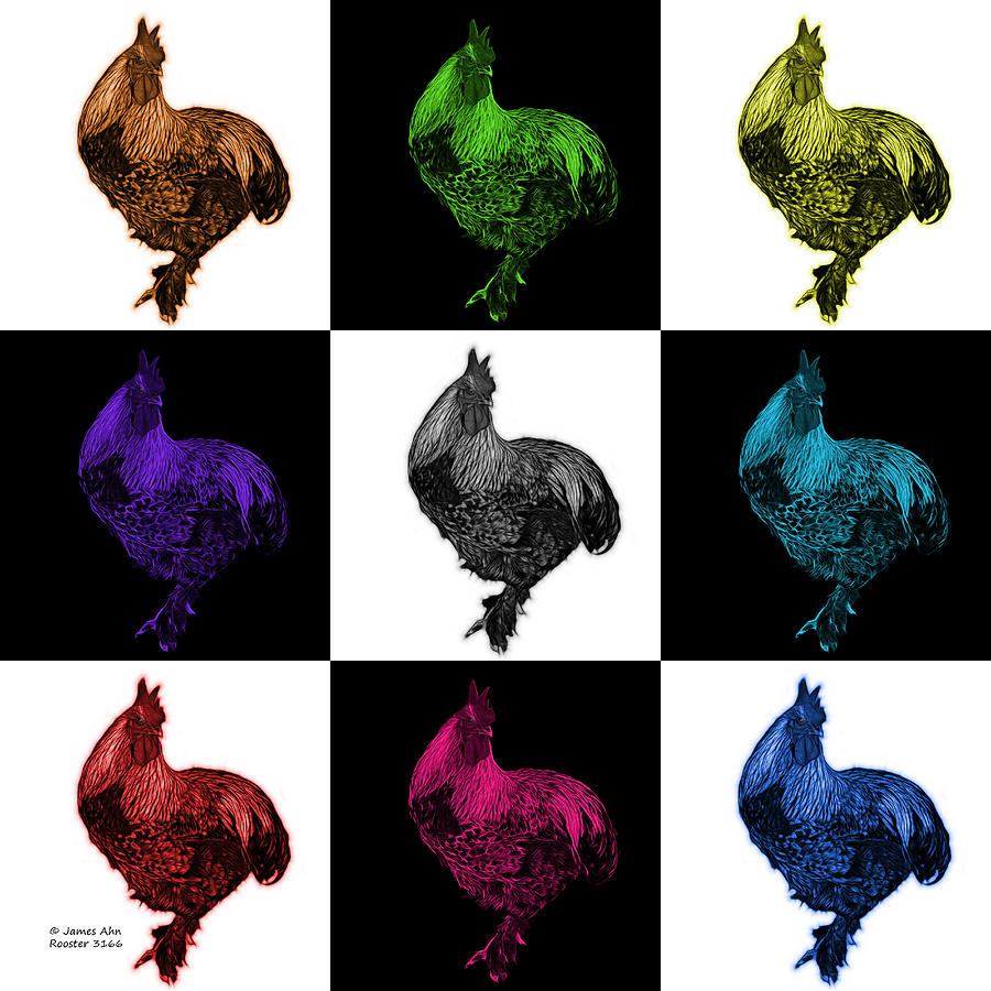 Rooster 3166 F M V2 Painting by James Ahn