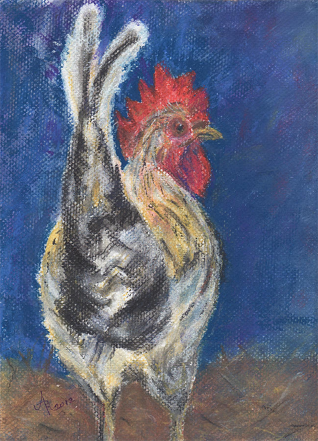 Rooster  Mixed Media by Anna Ruzsan