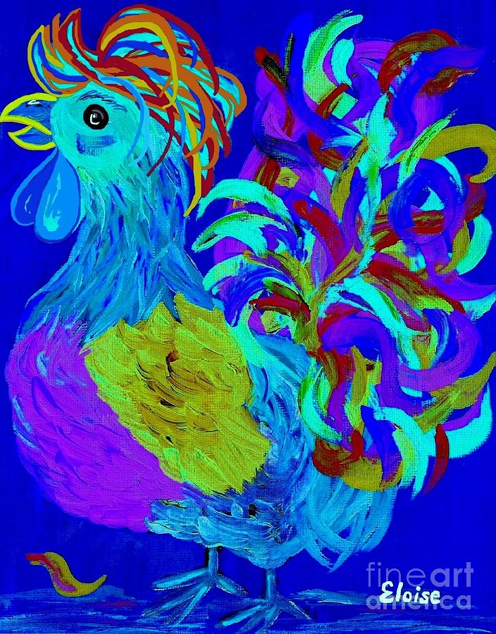 Rooster Blues Mixed Media by Eloise Schneider Mote
