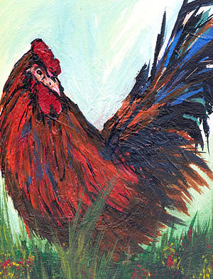 Rooster Painting by Carla Lund - Fine Art America