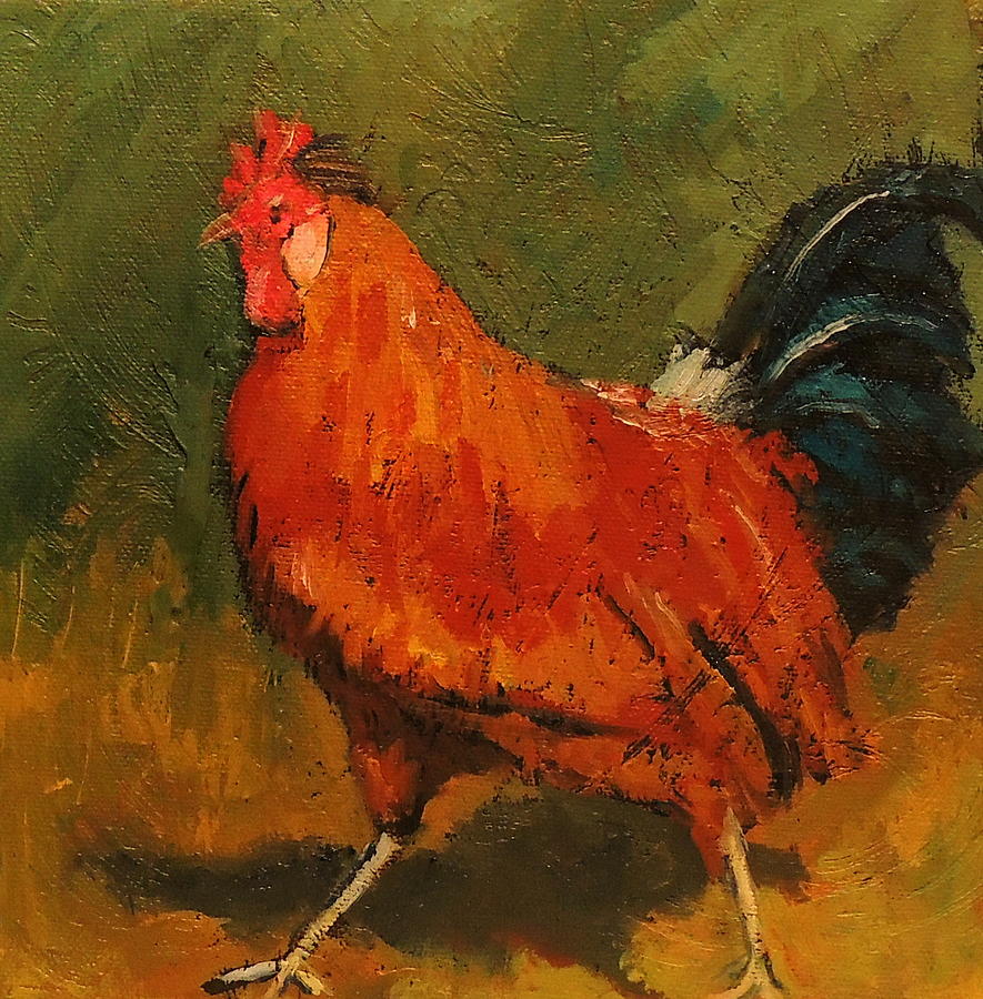 Rooster Painting - Rooster D by Steven Guy Bilodeau