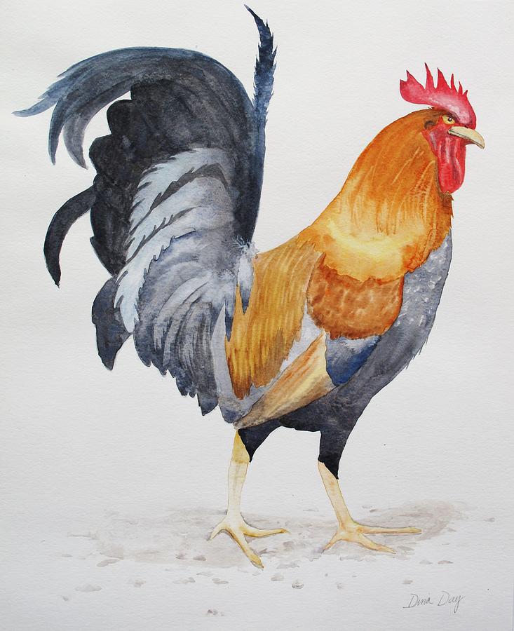Rooster Painting - Rooster by Dina Day