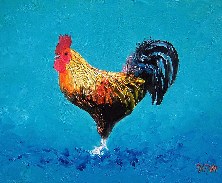 Rooster Painting - Rooster Emanuel by Jan Matson