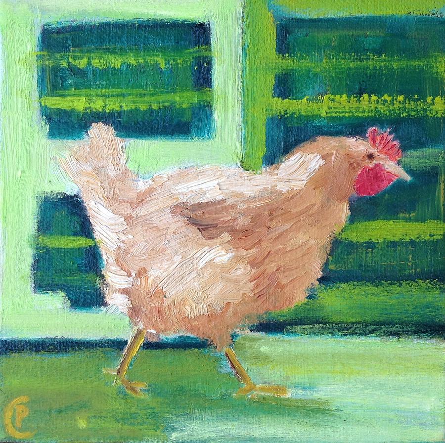 Rooster Painting - Rooster Exiting Stage Right by Patricia Cleasby