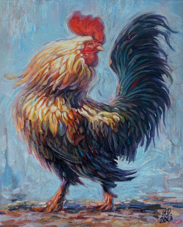 Rooster Painting by Hans Droog