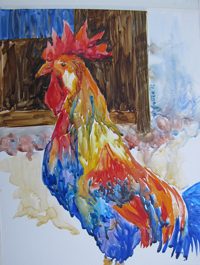 Rooster Painting by Jyotika Shroff