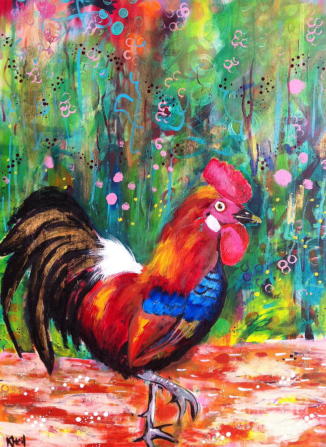 Rooster Painting by Kim Heil