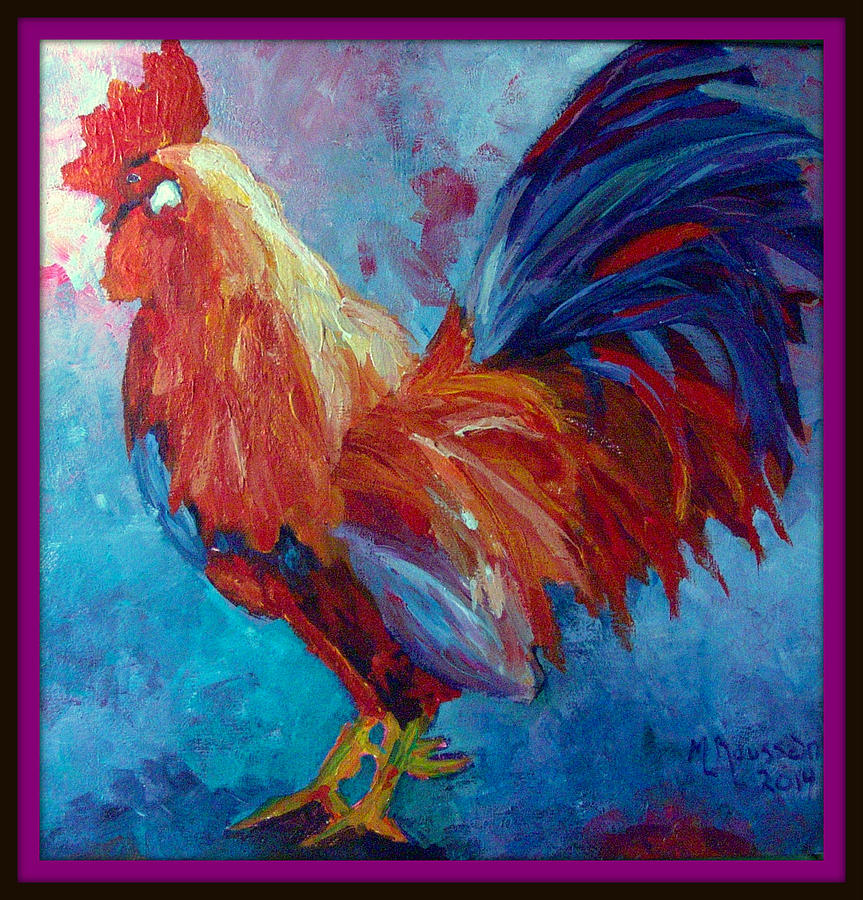 Rooster Painting - Rooster by MarvL Roussan