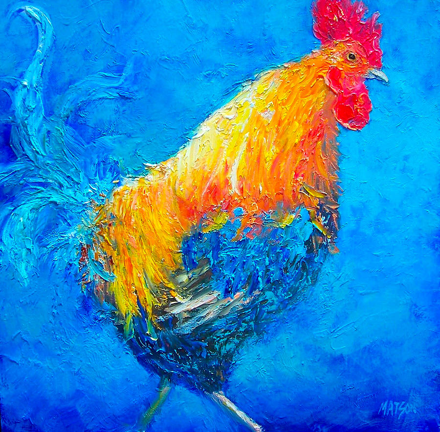 Max the Rooster Painting by Jan Matson