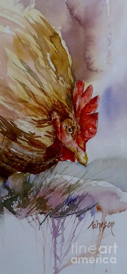 Rooster Number 1 Painting by Donna Acheson-Juillet
