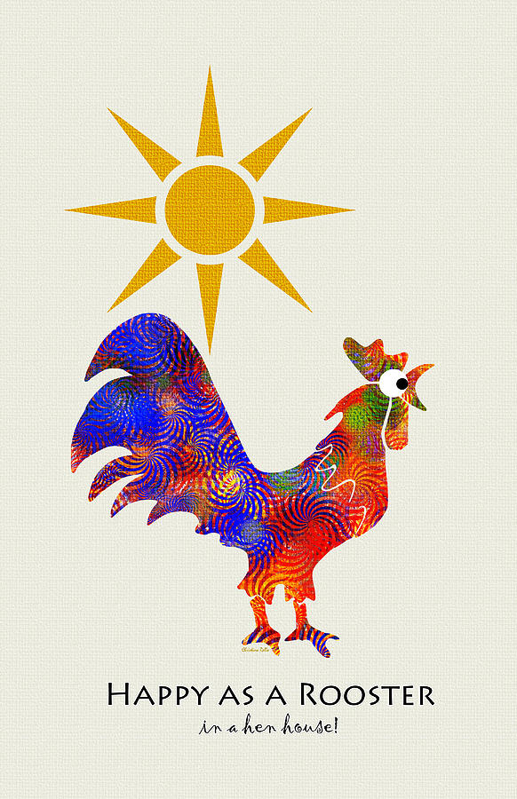 Rooster Pattern Art Digital Art by Christina Rollo