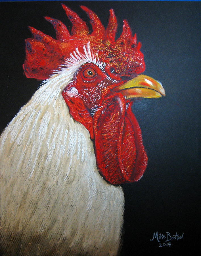 Rooster Profile#2 Pastel by Mike Benton