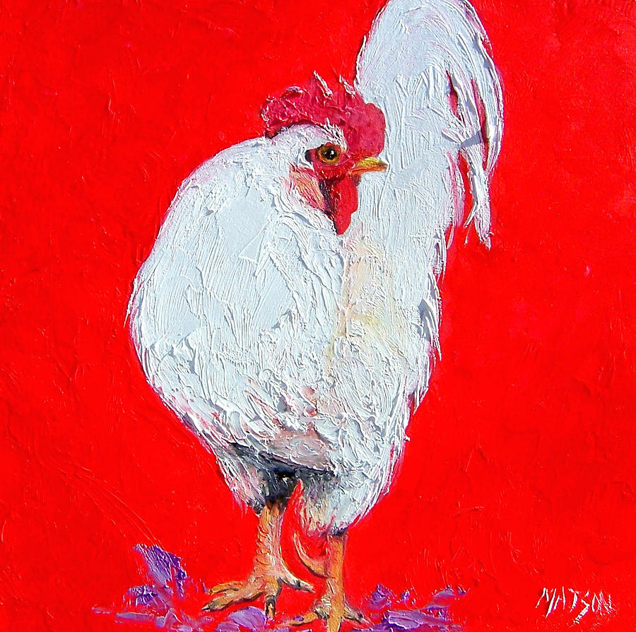 Rooster Painting - Rooster Raphael by Jan Matson