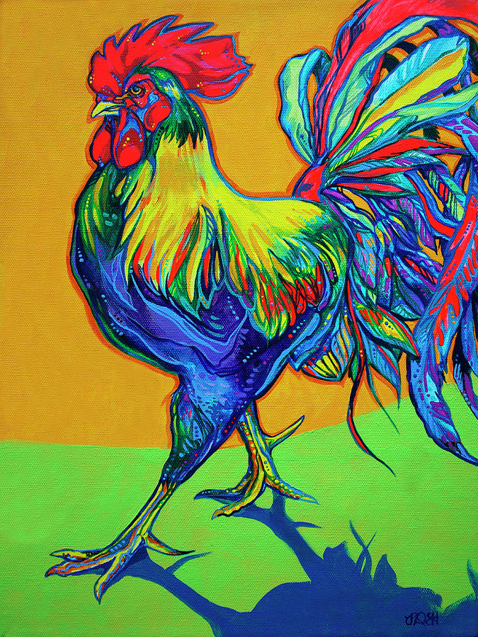 Rooster Strut Painting by Derrick Higgins