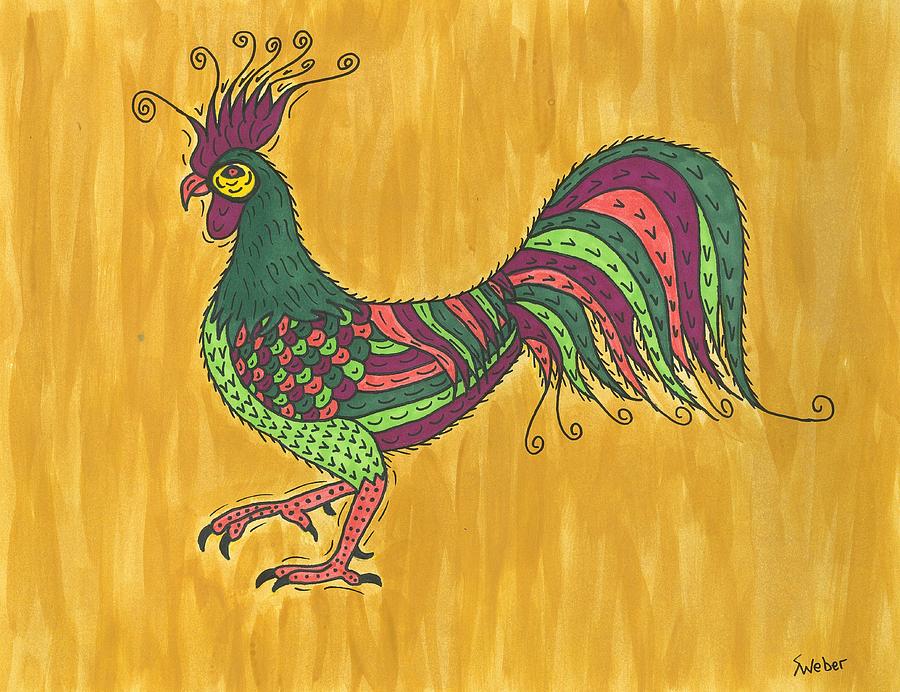 Rooster Strut Painting by Susie Weber