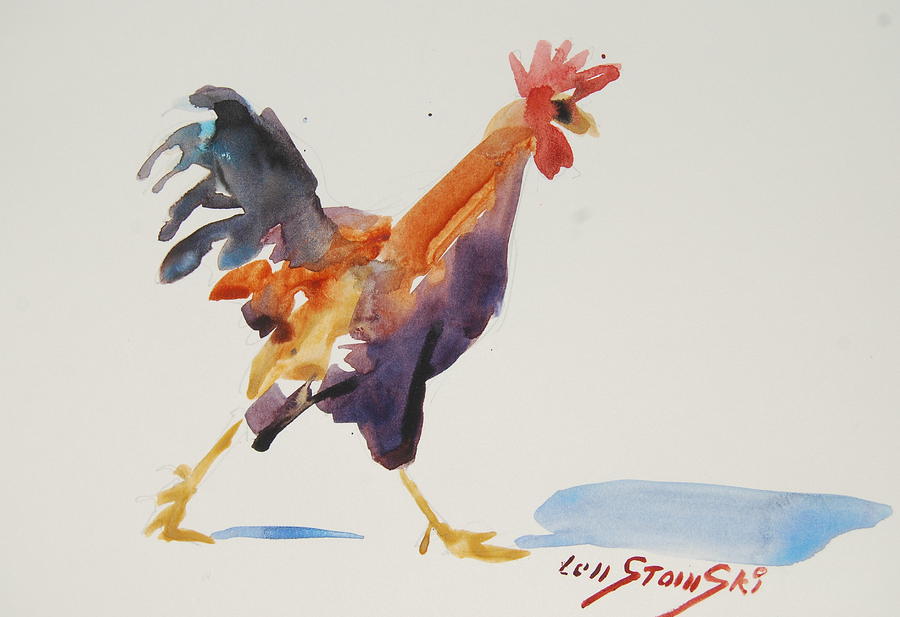 Rooster Study 2 Painting by Len Stomski