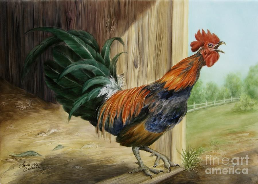 Rooster Painting by Summer Celeste